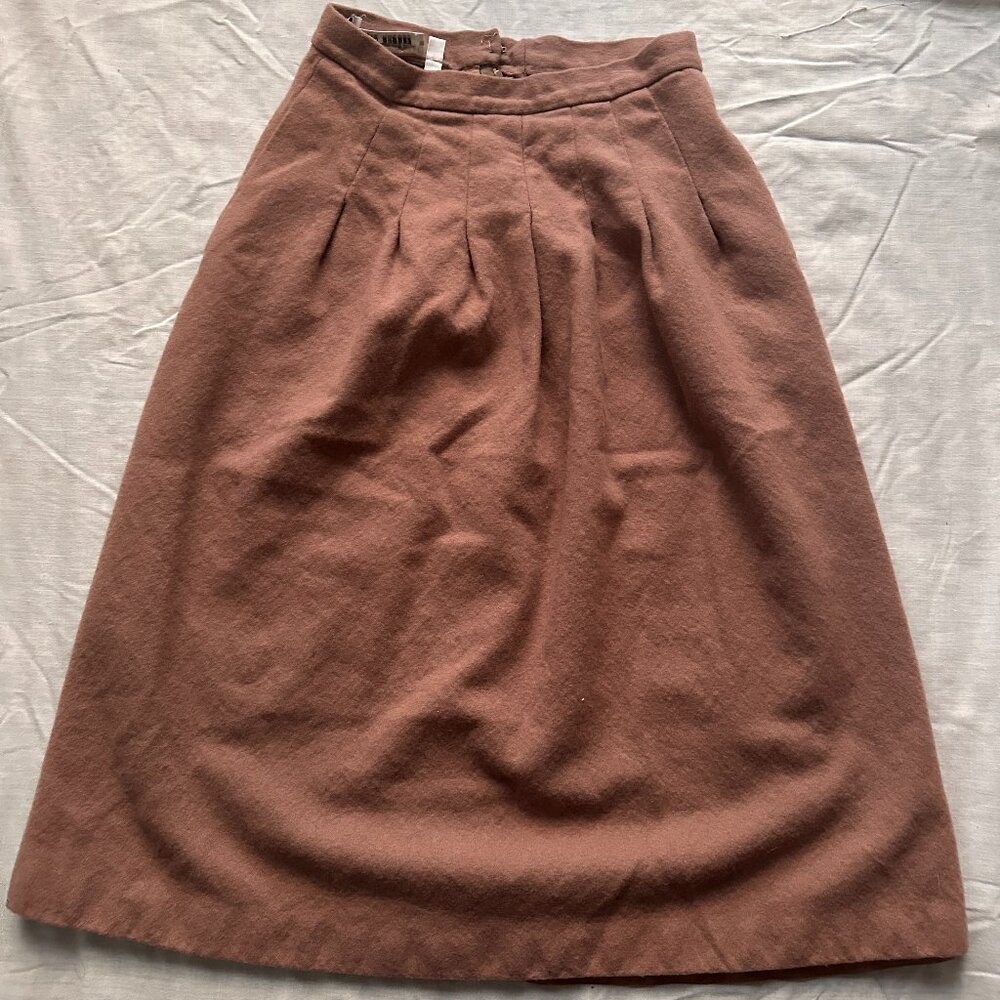Talbots Women's Skirt 6 Brown Pleated Wool David Brooks Vintage USA